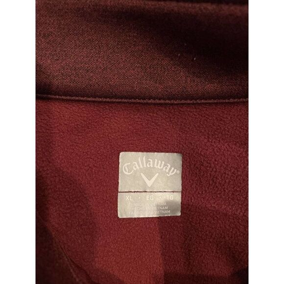 Callaway 1/4 Zip Golf Pullover Athletic Long Sleeve Maroon Mens Size XL - Picture 6 of 6